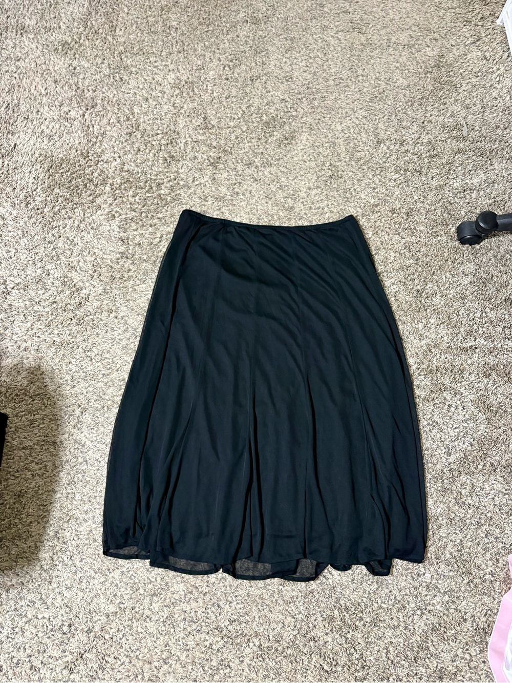 dressbarn Black Midi A-Line Skirt